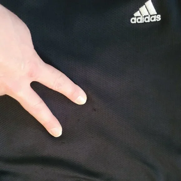 Adidas Vintage Climalite Track Pants Womens Large 2005 Black with White 3 Stripe - Picture 11 of 16